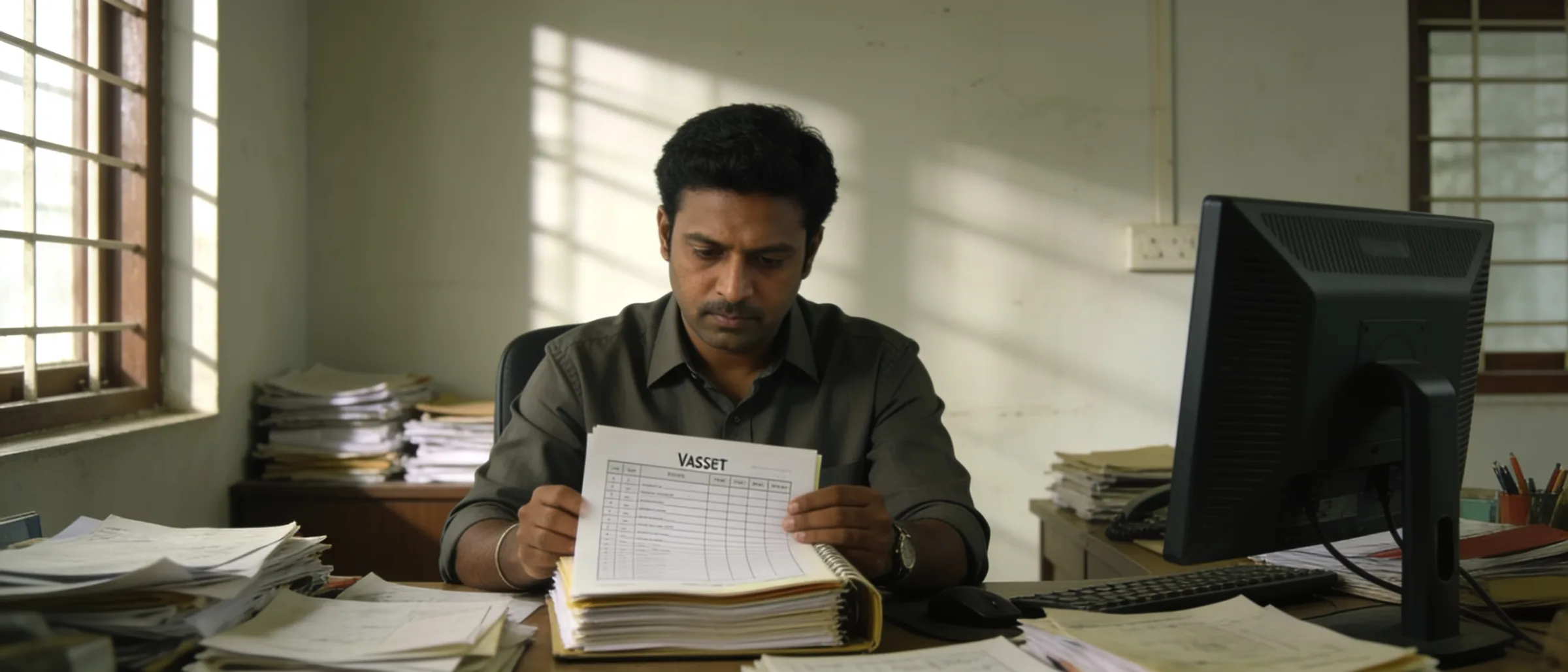 Facility executive reviewing the vendor and asset register