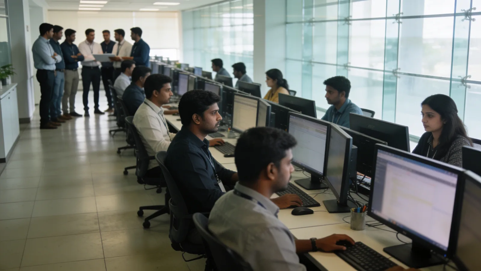 Global capability centre office floor with engineering teams