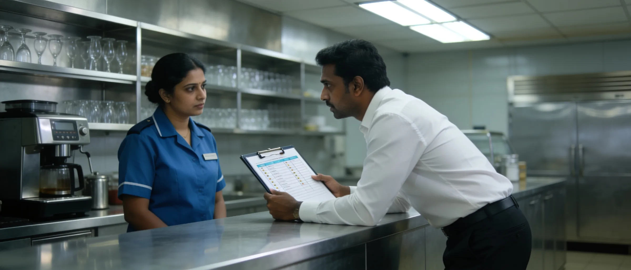 Pantry hygiene checklist verified by an admin executive