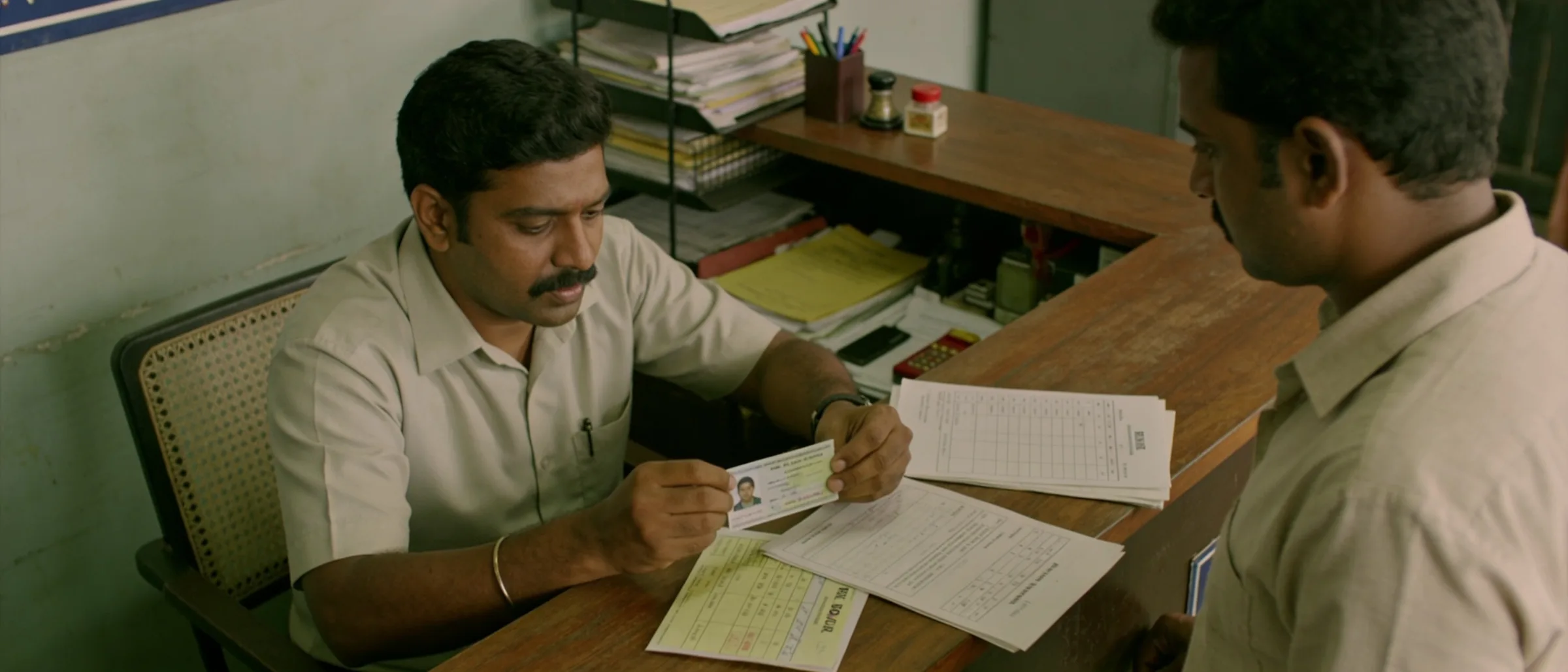 Driver licence, medical and route documents checked at a transport office